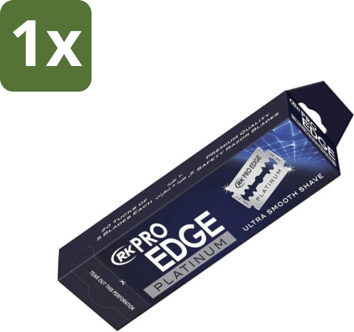 1 x Pro Edge - Double Edge Blade - Dubbele Scheermesjes - Super Smooth Shave - 100 Mesjes - Dubbele Scheermesjes - Super Smooth Shave - 6B HC Staal - Scherpe Rand - Comfortabele Scheerbeurt