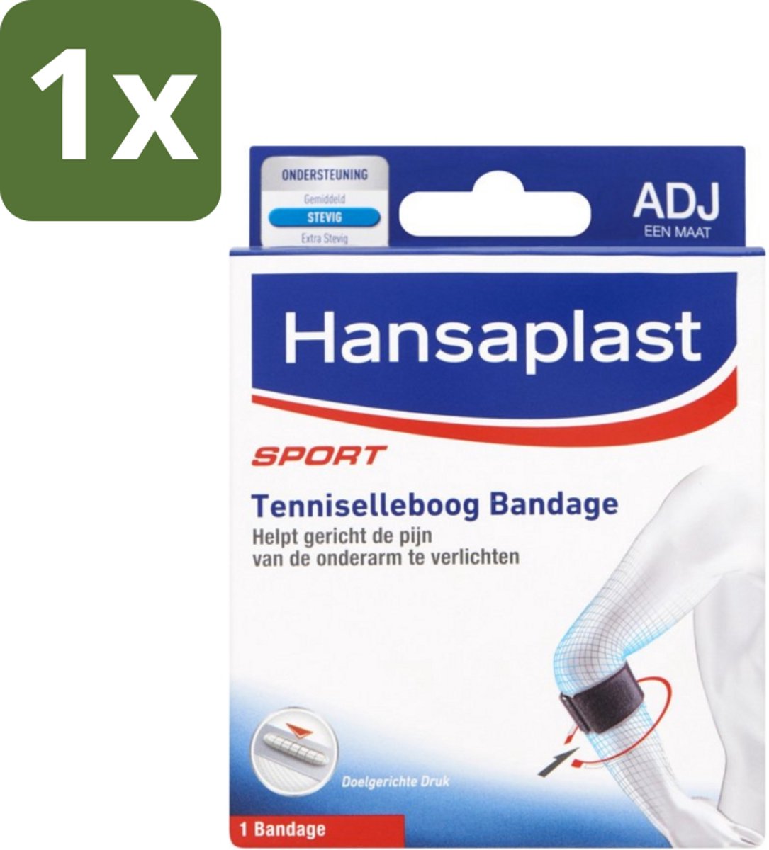 1 x Hansaplast - Sport Tenniselleboog Bandage - Tennisarm Brace - Elleboogbraces - Verstelbaar - Zwart - Tenniselleboog - Elleboogklachten - Onderarmklachten - Epicondylitis Lateralis - Sportbandage