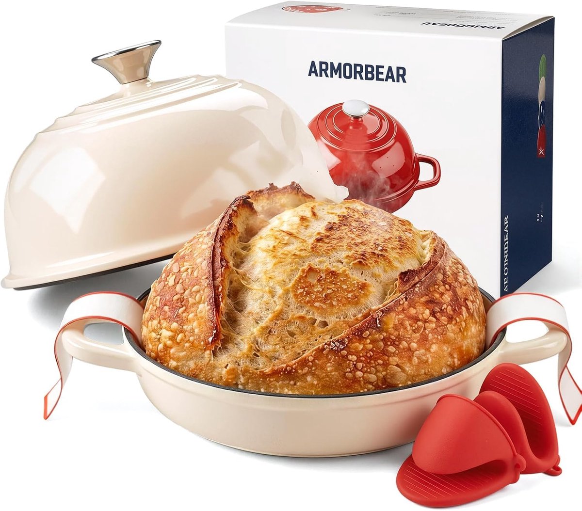 Armorbear 5QT geëmailleerde gietijzeren zuurdesem broodoven voor - ShopVlot