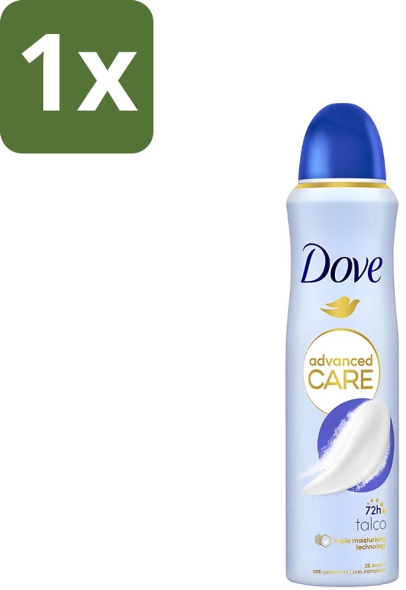 1 x Dove - Deodorant - Spray Talco - Subtiele geur - 150 ml - Dove Talco Spray - Anti-transpirant Spray - Tegelijk Bescherming En Verzorging - Huidverzorging - Zweetbescherming