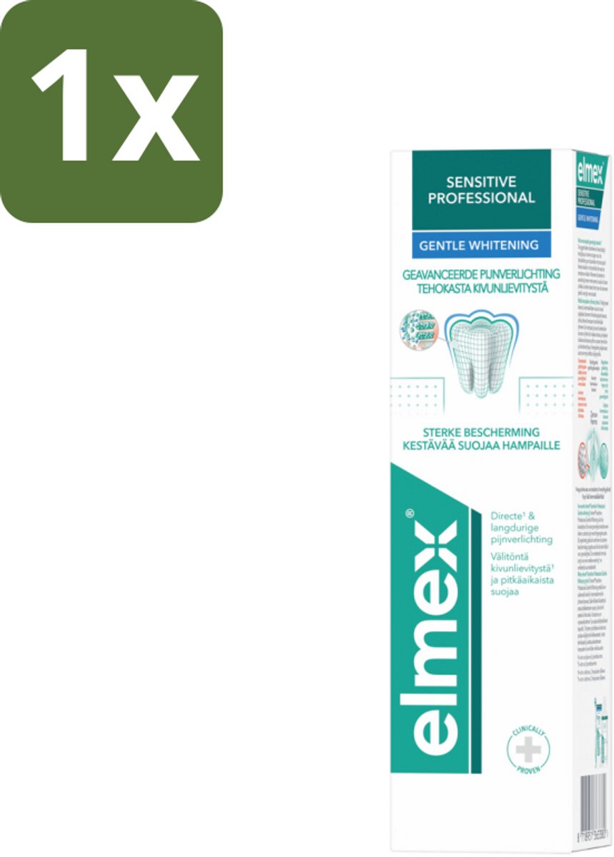 1 x Elmex Tandpasta Sensitive Professional Gentle Whitening 75 ml - Gevoelige Tanden - Tandpasta Whitening - Pro-Argin - Tandgevoeligheid - Tandpasta Voor Gevoelige Tanden