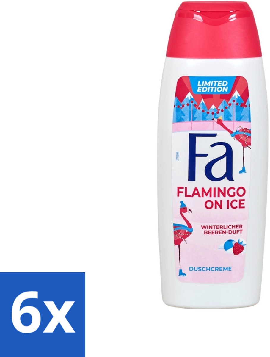 6 x Fa - Douchegel - Winter Flamingo On Ice - Verfrissend & Koel - Hydraterend - 250 ml - Douchegel - Winterflamingo - Winterflamingo On Ice - Hydraterende Douchegel - Frisse Geur