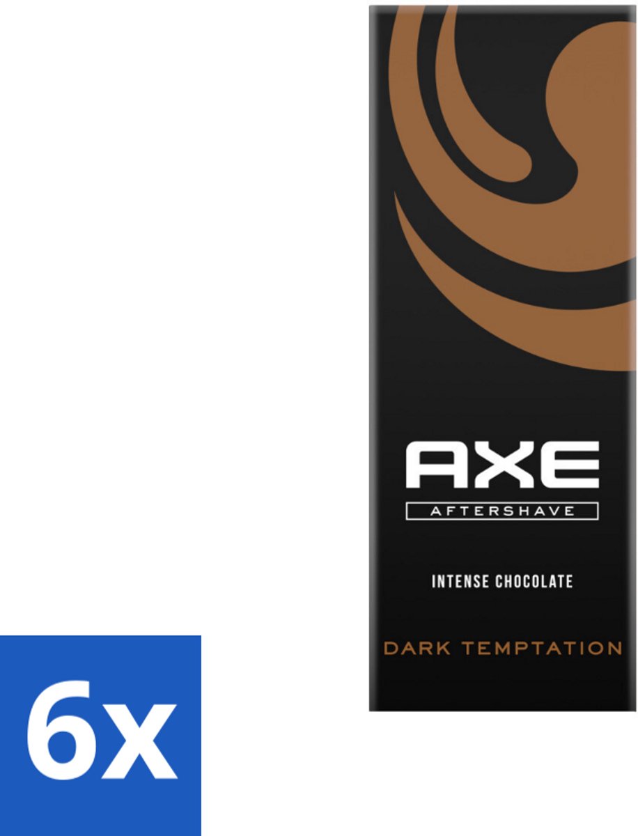 6 x Axe Dark Temptation Aftershave 100 ml - Aftershave - Chocolade - Aftershave Geur - Verleidelijk Aroma - Huidkalmering