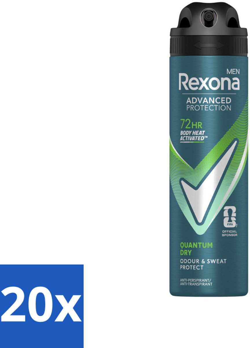 Rexona Men - Deodorant - Spray - Quantum Dry - 150ml x 20