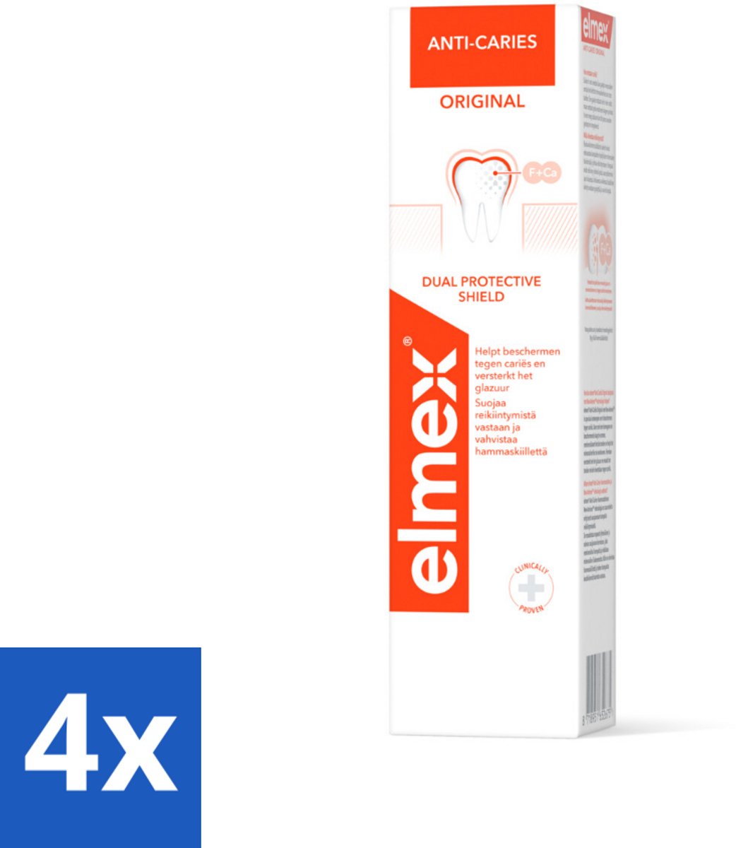 Elmex Tandpasta Anti-Cariës Original 75 ml - Voordeelverpakking - 4 stuks