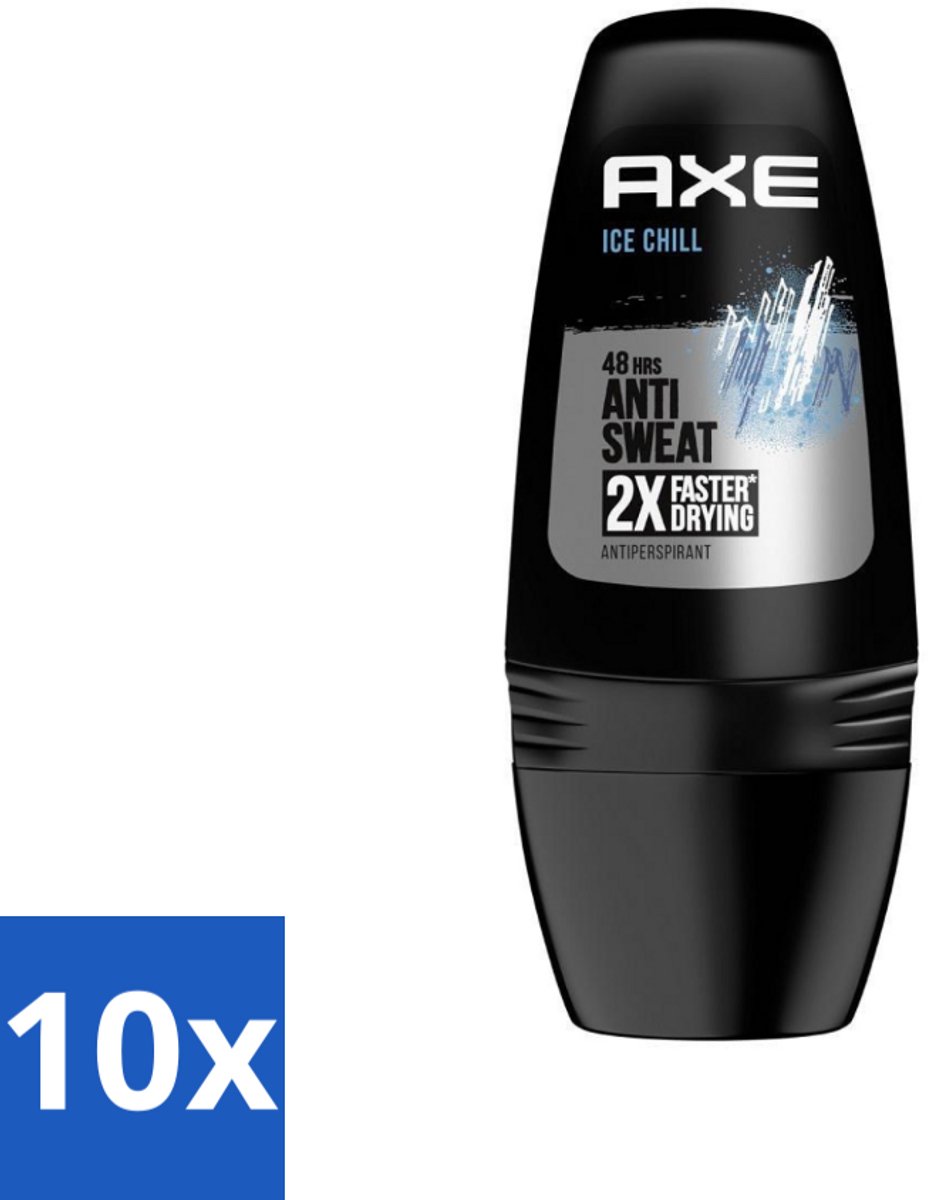 10 x Axe - Deodorant Roller - 48hrs Anti Sweat - Ice Chill - Anti-transpirant - 50 ml - 48 Uur Bescherming - Deodorant Roller - Anti Transpirant - Zweet Bevochtiging - Frisse Geur
