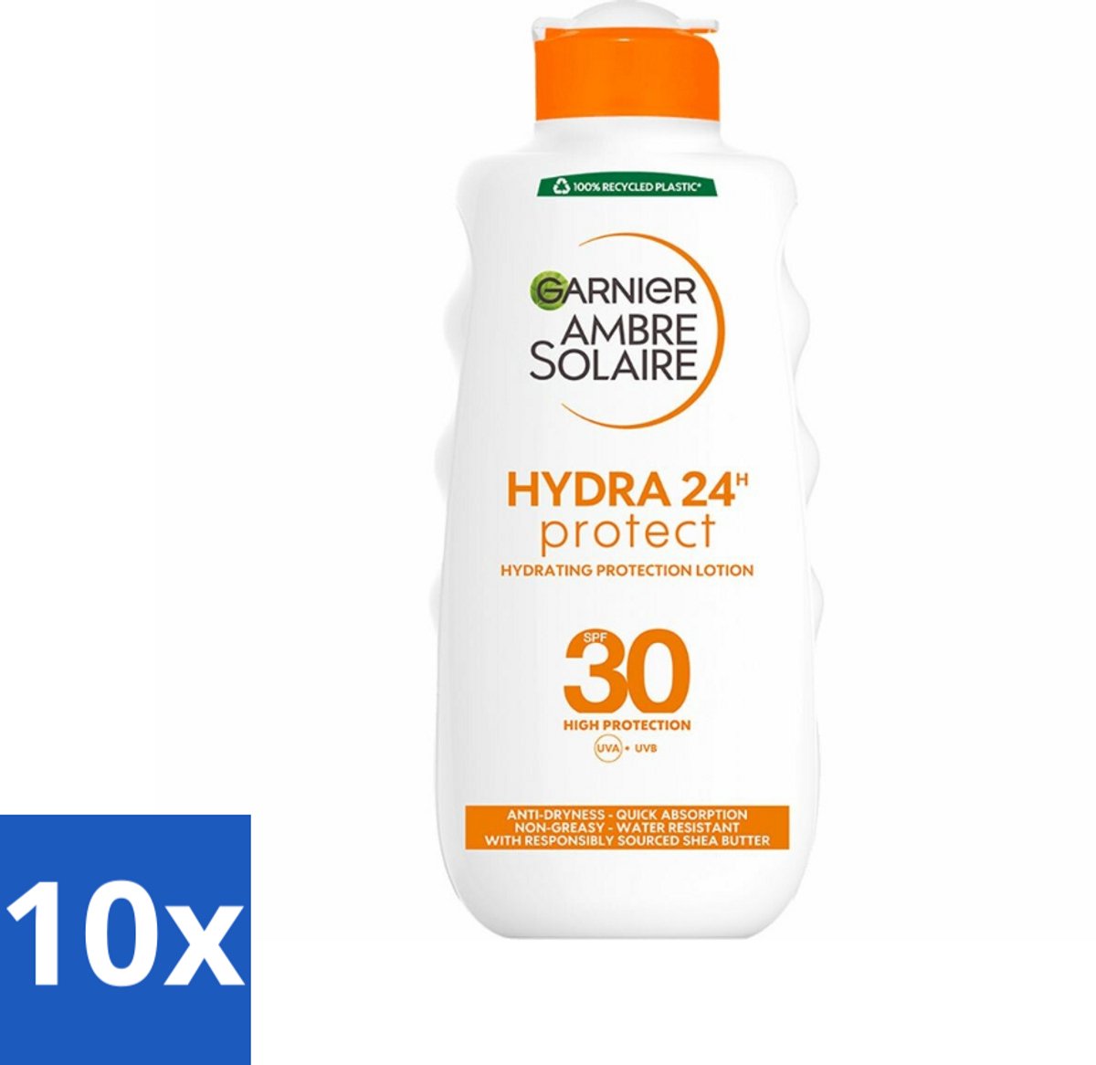 10 x Garnier - Ambre Solaire - Hydraterende Zonnebrand Melk - SPF 30 - 200 ml - Zonnescherm - Zonnebrandmelk - Hydraterende Zonnebrandmelk - SPF 30 - Zonbescherming