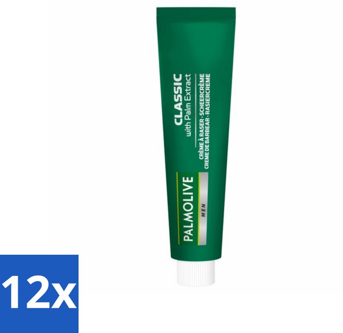 12 x Palmolive Men Scheercrème Classic 100 ml - Scheerkrème - Mannelijke Huid - Scheerbeurt - Frisheid - Hydratatie