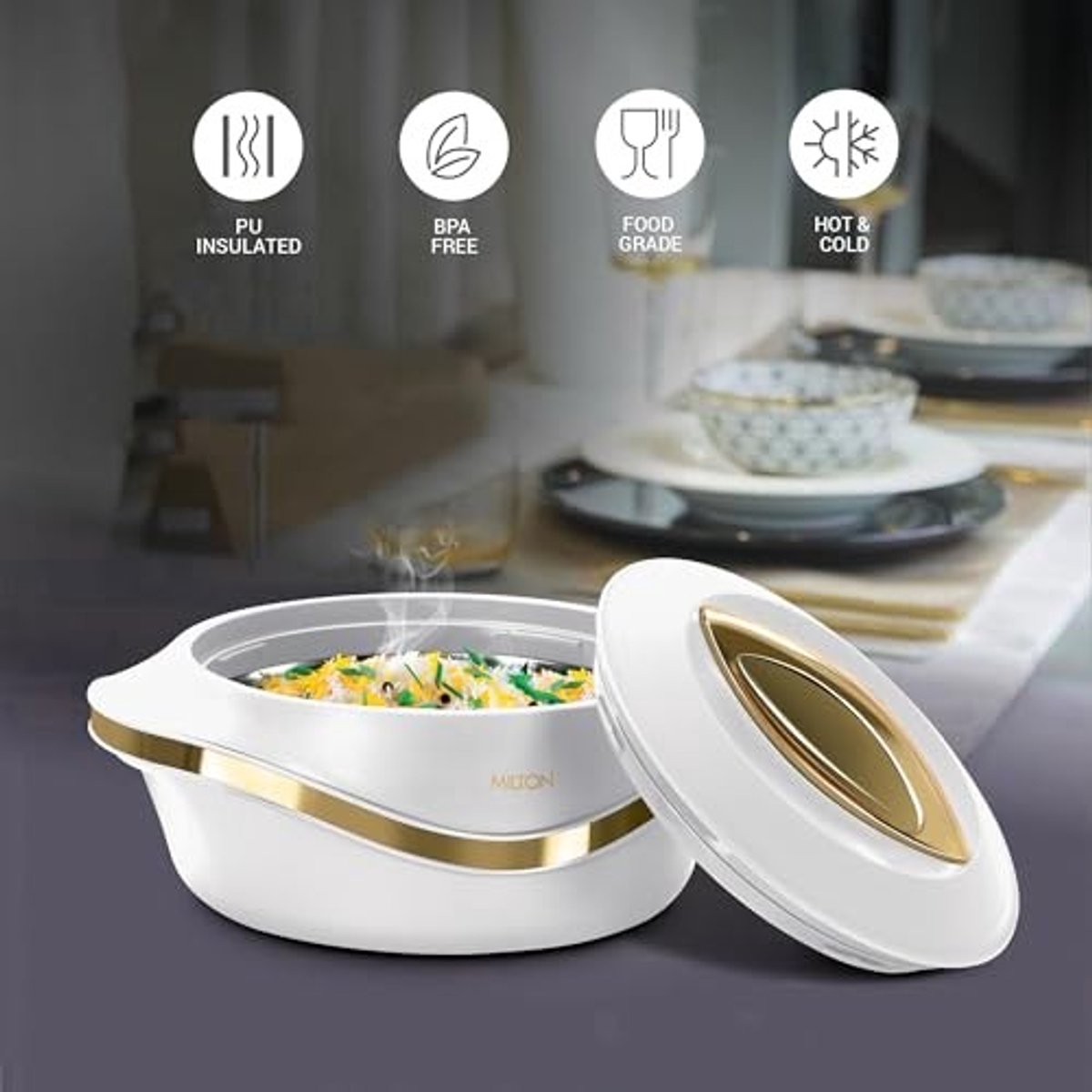 Solidchoice - Set van 3 Geïsoleerde Bakschalen met Deksel