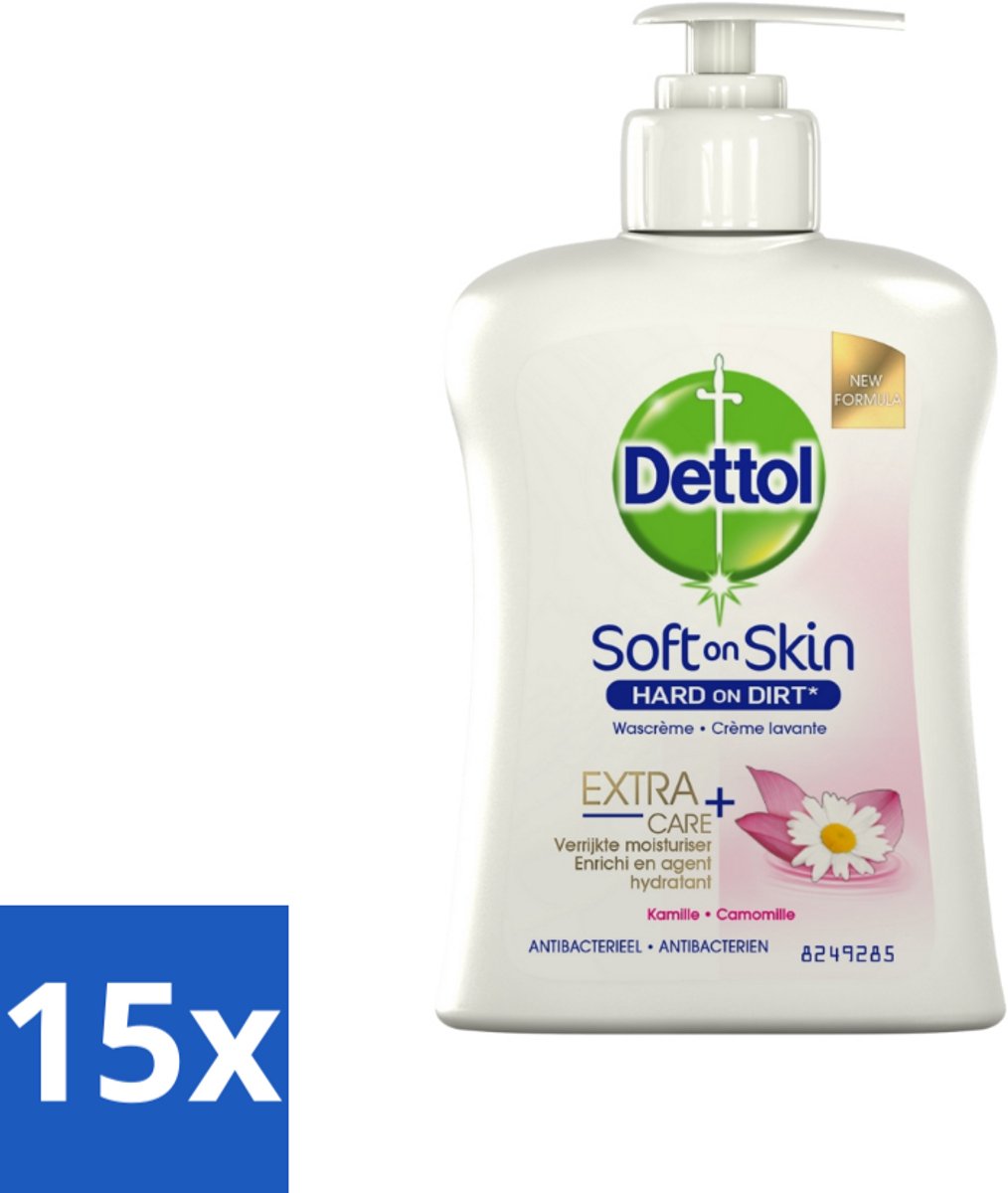 15 x Dettol - Handzeep - Antibacterieel - Hydraterend - Kamille - 250 ml - Handzeep - Antibacterieel - Hydraterend - Kamille - Handwas