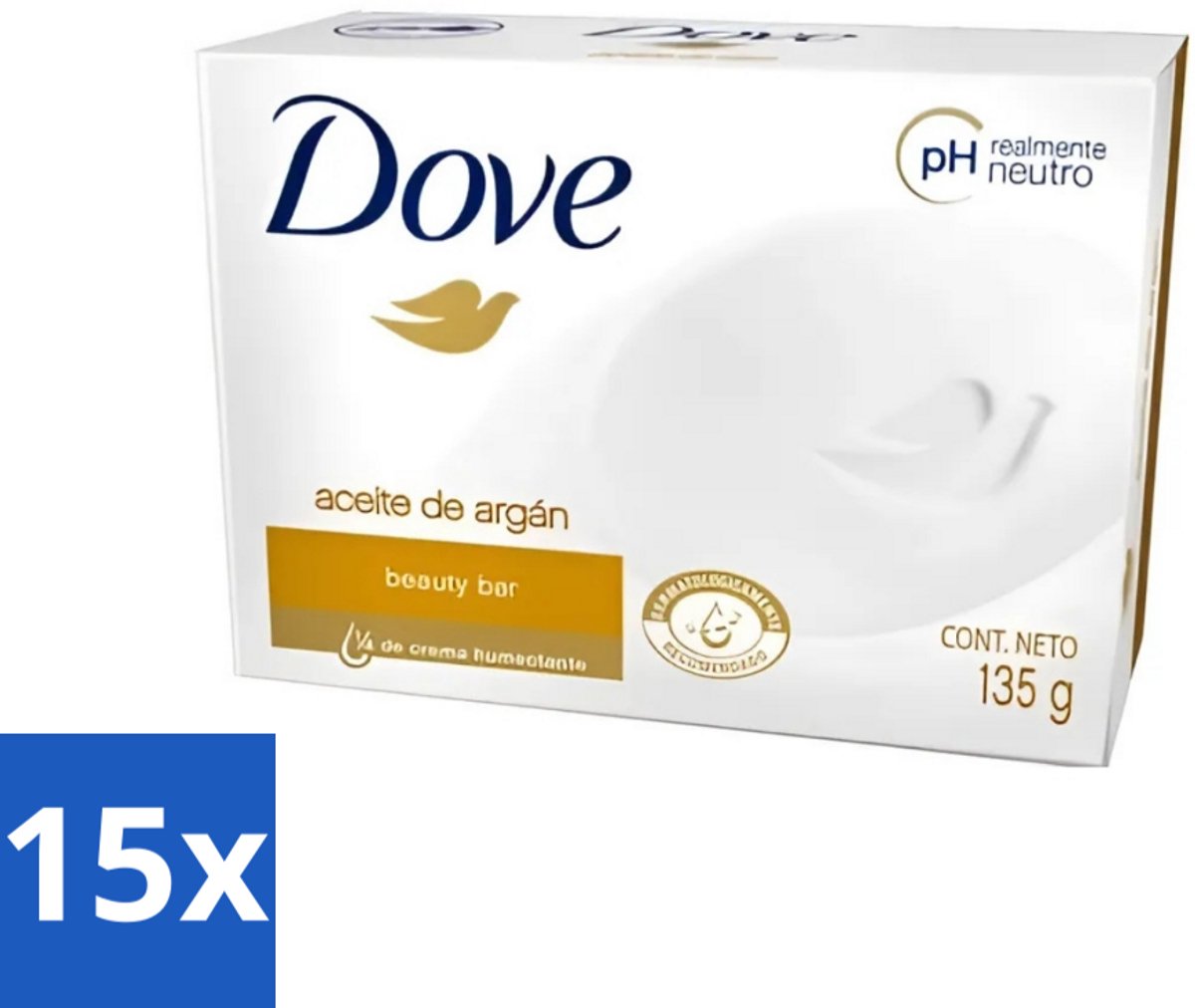 15 x Dove - Zeep - Arganolie - Verzorgend en hydraterend - 135 g - Zeep - Arganolie - Hydraterend - Verzorgend - Huid Verzorging