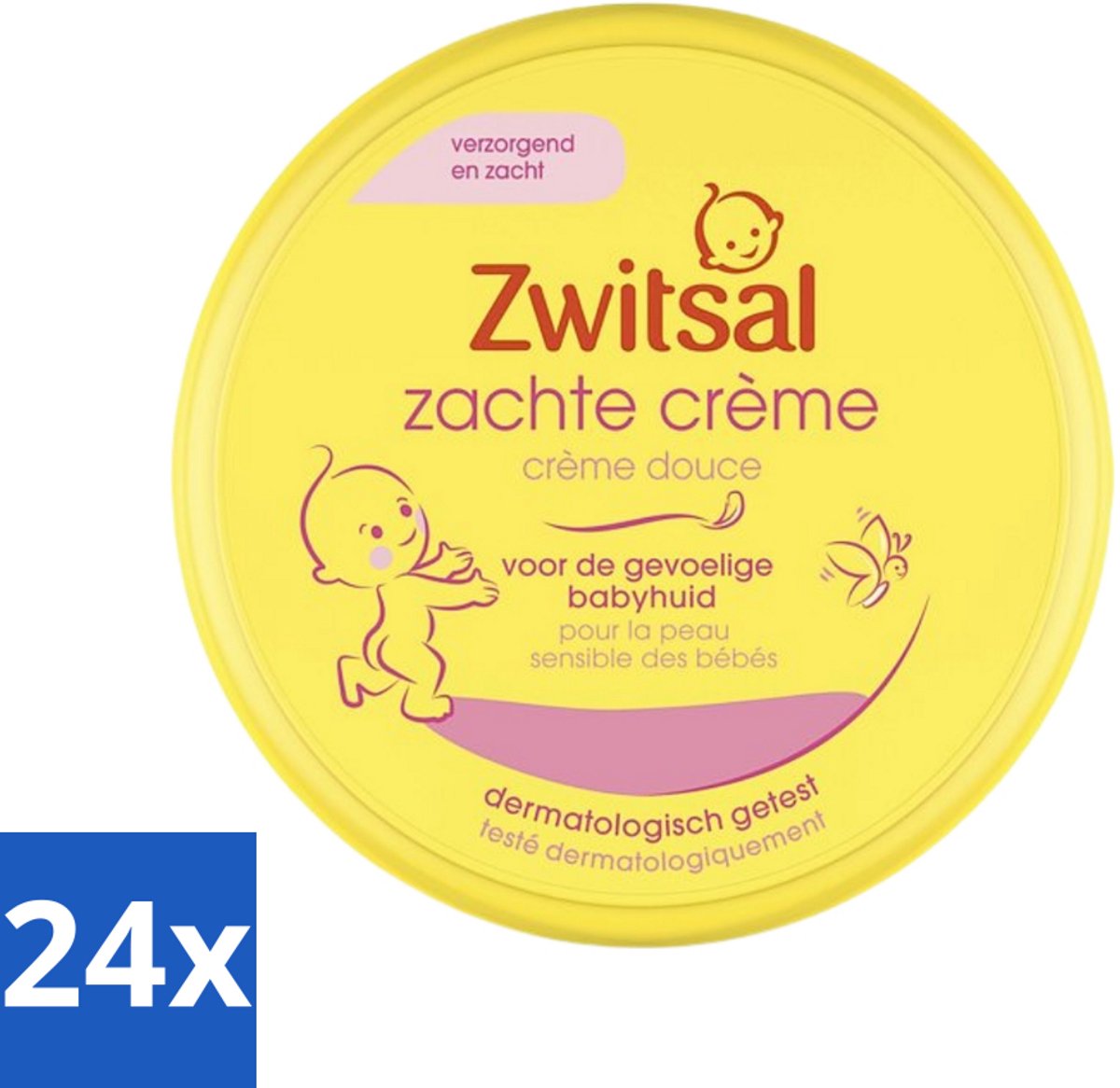 24 x Zwitsal - Zachte Crème - Babyverzorging - Huidvriendelijke pH - Hydraterend - 200 ml - Babyhuid Verzorging - Zwitsal Crème - Hydraterende Crème - Vitamine E - Huidvriendelijk