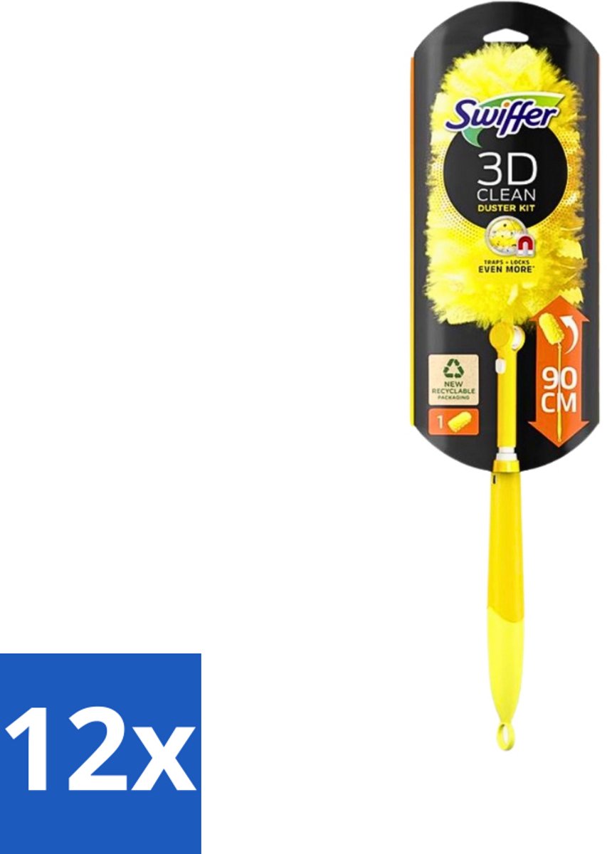 Swiffer - Duster XXL - Telescopische Plumeau - 360° Stofverwijdering - Handvat + 1 Doek - Voordeelverpakking - 12 stuks