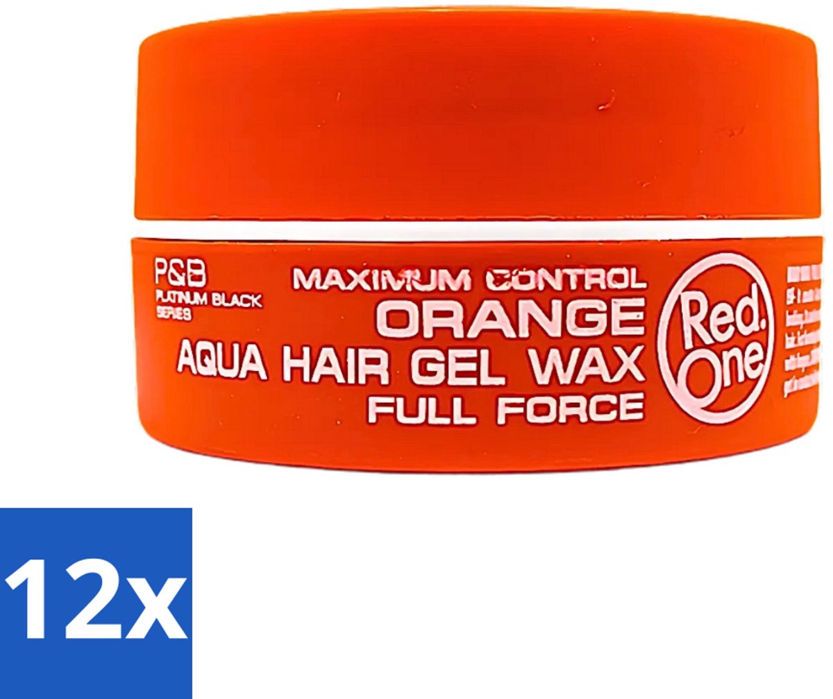 Red One - Haarwax - Aqua Orange - Verfrissende Styling - Voor Sterke Hold & Glanzende Finish - 150 ml - Voordeelverpakking - 12 stuks