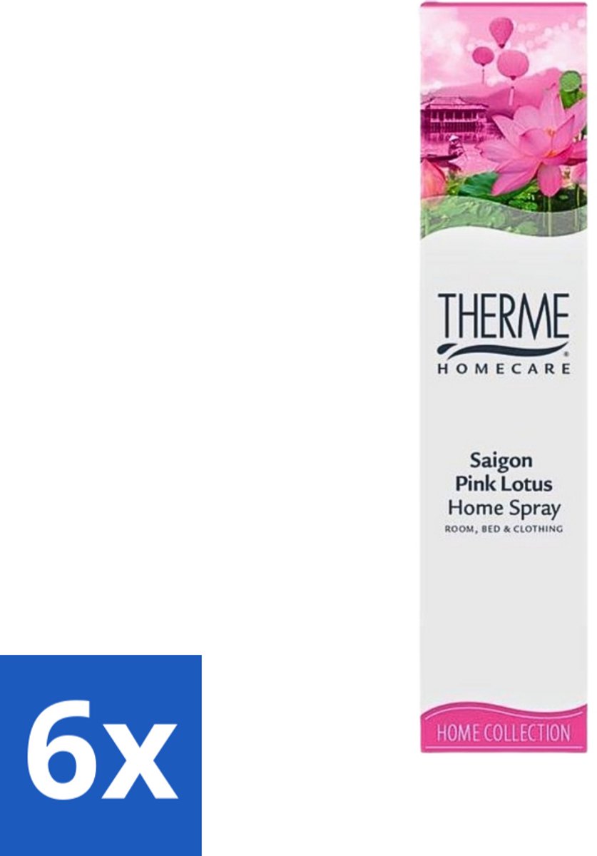 6 x Therme - Interieurspray - Saigon Pink Lotus - Oosterse Romantiek in Huis - 60 ml - Interieurspray - Saigon Pink Lotus - Oosterse Geur - Geurige Spray - Wellness