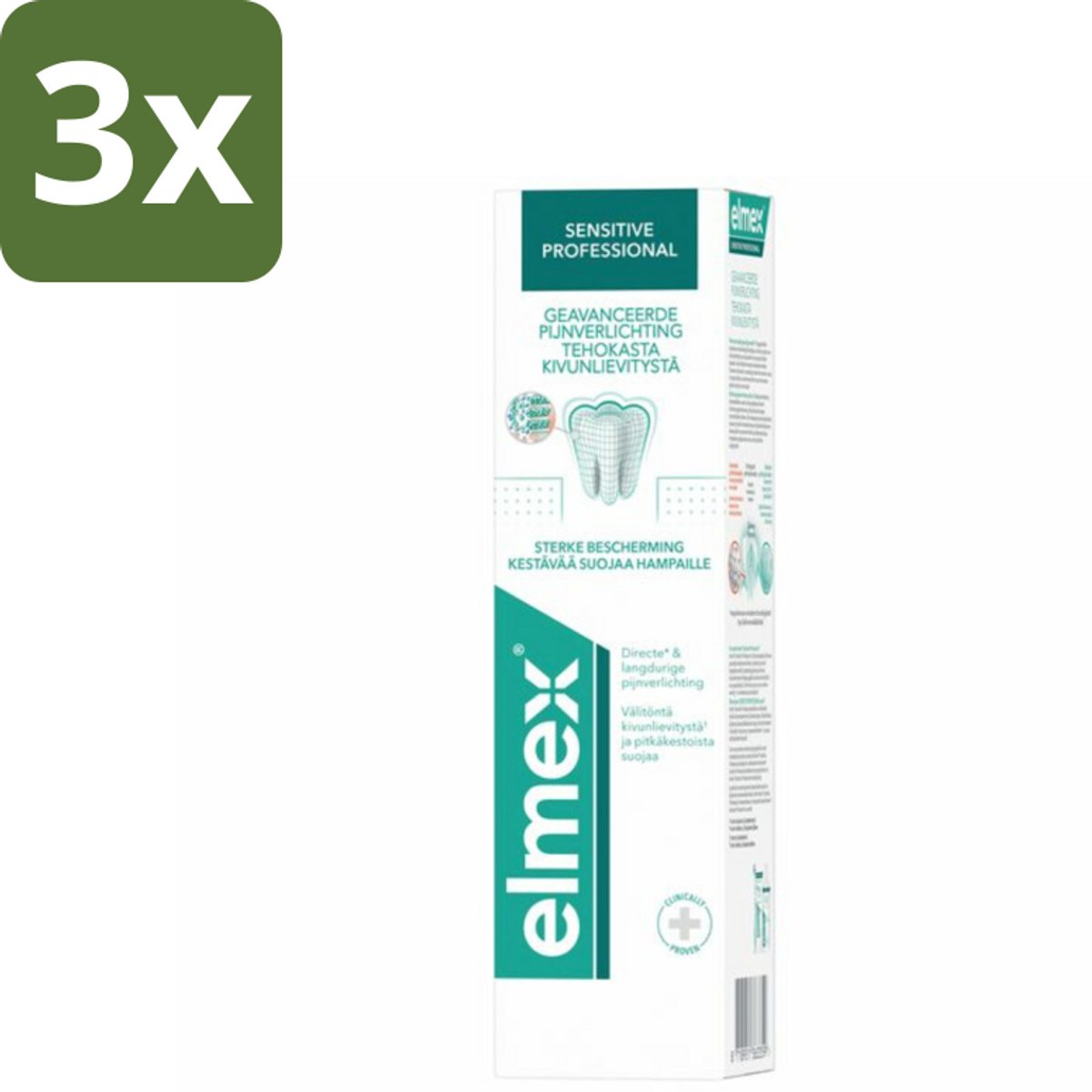 3 x Elmex Tandpasta Sensitive Professional 75 ml - Gevoelige Tanden - Tandgevoeligheid - Tandpasta - Pro-Argin - Tandhalscariës