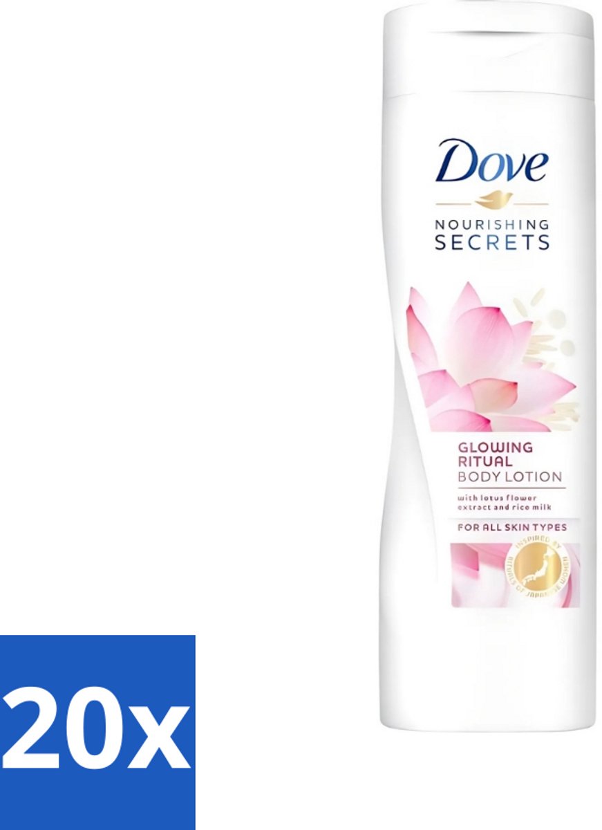 20 x Dove - Glowing Ritual - Bodylotion - Verzorgend en stralend - 400 ml - Bodylotion - Stralende Huid - Hydratatie - Huid Verzorging - Magnolia