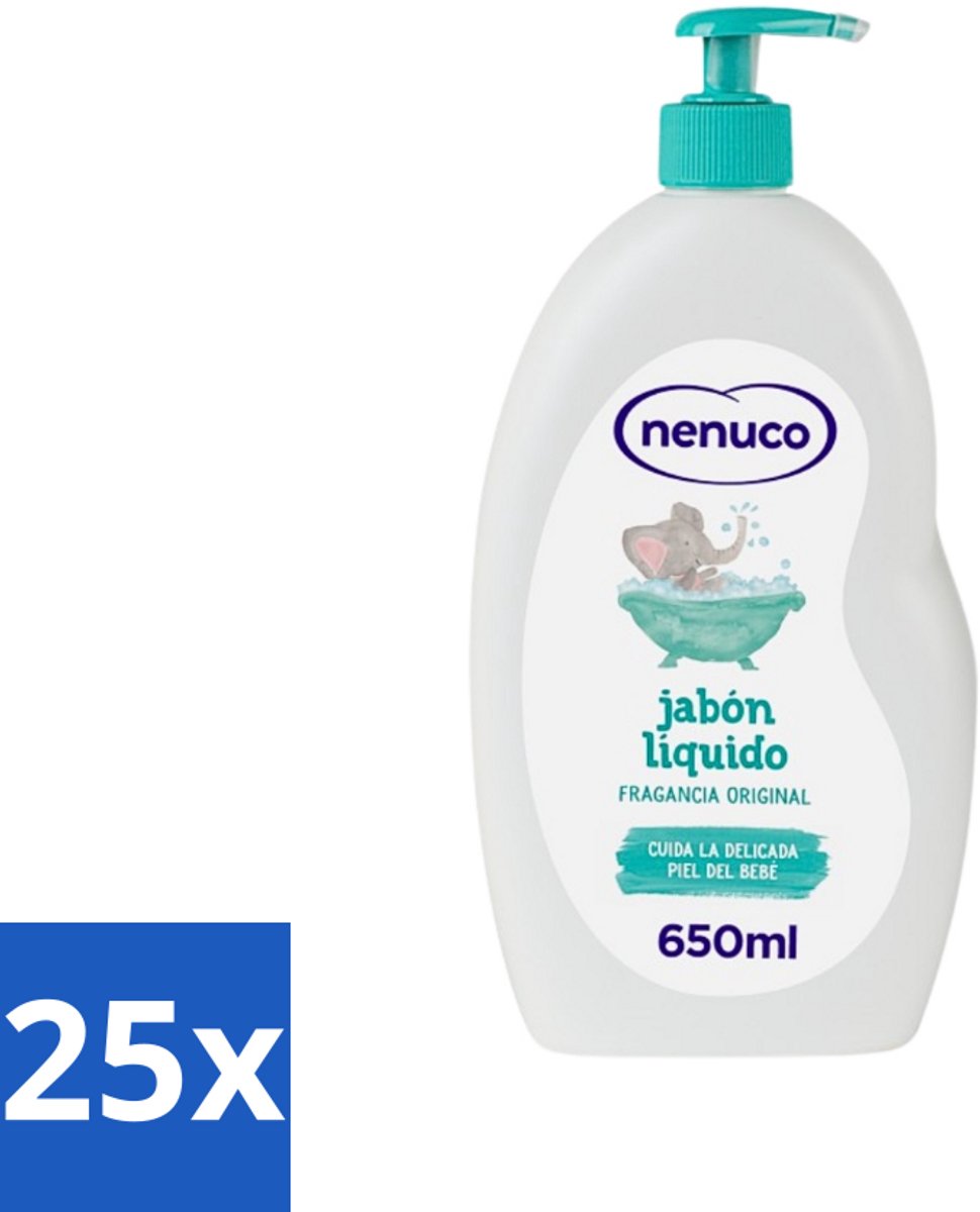 Nenuco - Jabon Líquido - Vloeibare Zeep - Originele Geur - Met Doseerpomp - 650 ml - Bulkverpakking - 25 stuks