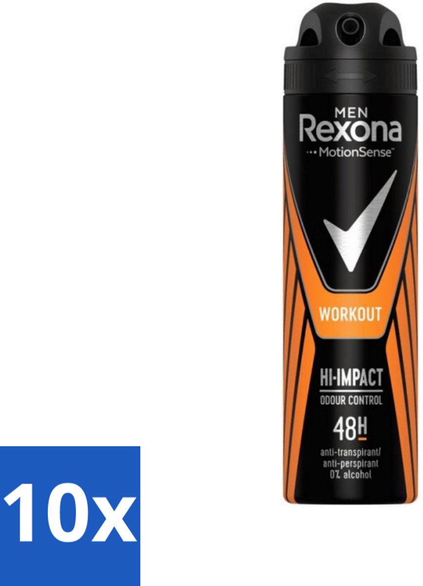 10 x Rexona Men - MotionSense - Deodorant Spray - Anti-transpirant - 150 ml - Deodorant Spray - Anti-transpirant - Zweetgeur - Zweetbescherming - Mannelijke Deodorant
