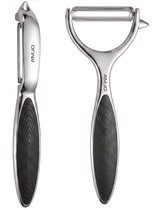 AMJO Premium Dunschiller - Set van 2 stuks - Multifunctionele Groenteschiller - Aardappelschiller - RVS - Zwart