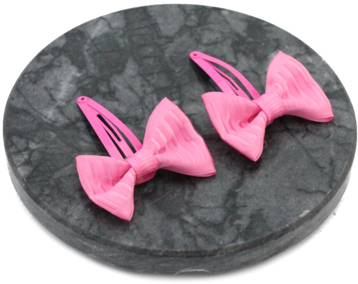 Roze Strikjes Haarspeldjes voor Meisjes - Set van 2