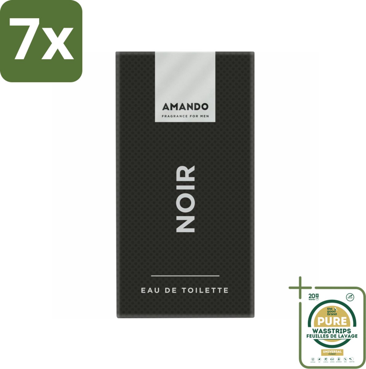 7 x Amando Noir Eau de Toilette 50 ml - Grootverpakking - Amando Noir Eau De Toilette - Mannelijke Geur - Klassieke Geur - Kruiden - Specerijen