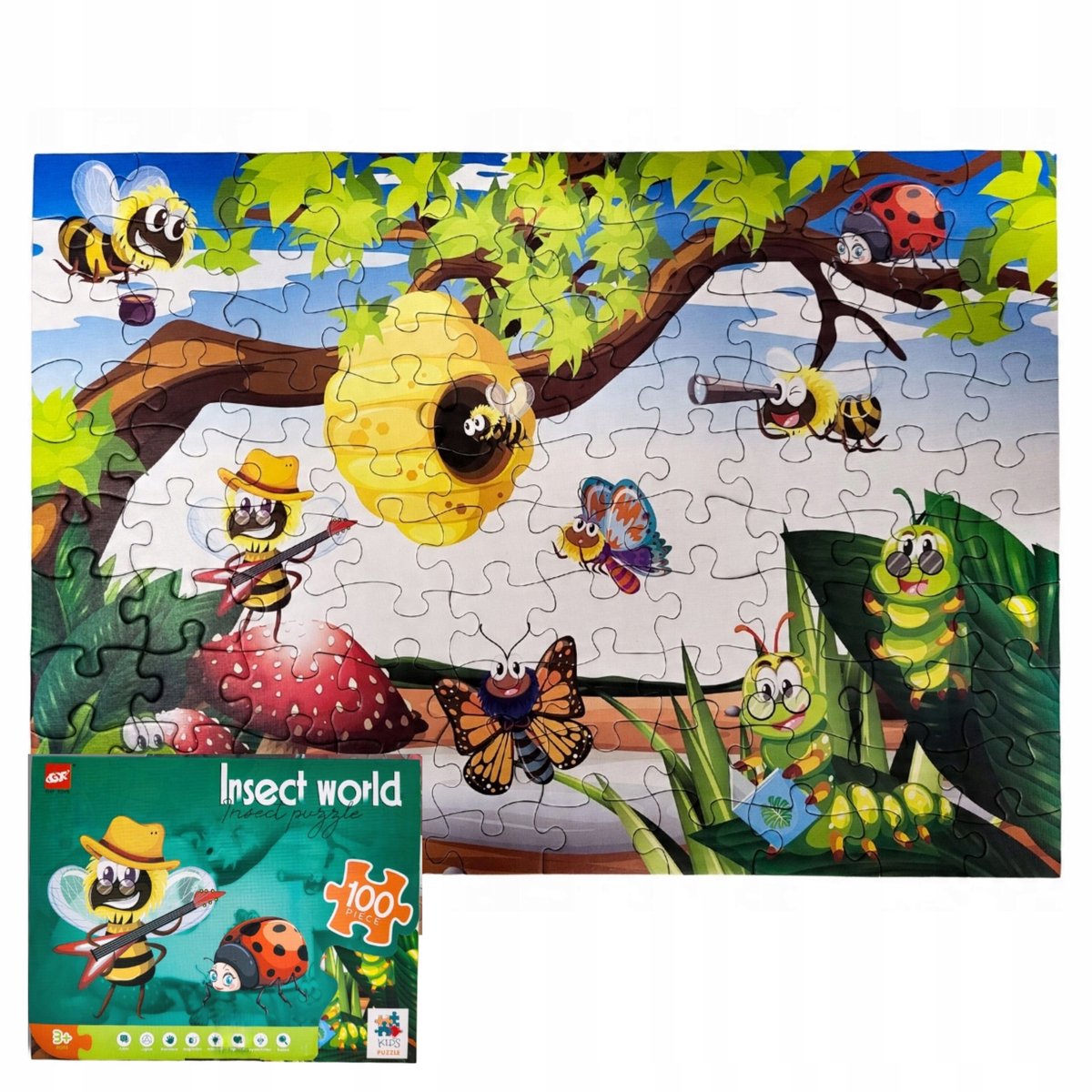 Vrolijke Puzzel "Robbeltjes" 100 Stukjes - Kleurrijk, 3+