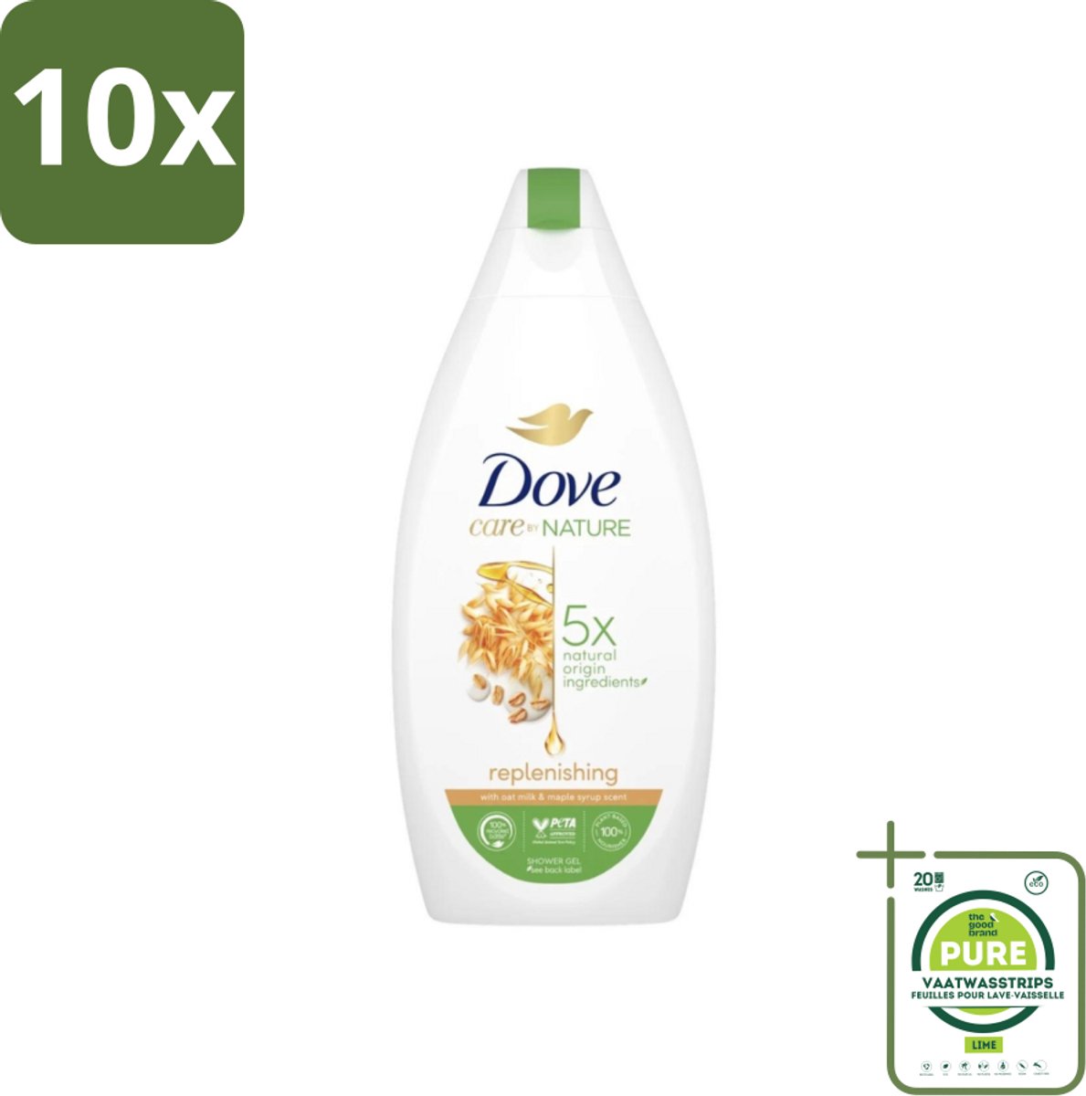 10 x Dove - Douchegel - Replenishing - Hydraterend en verzorgend - 400 ml - Grootverpakking - Douchegel - Hydratatie - Huid Verzorging - Zachte Huid - Schuim