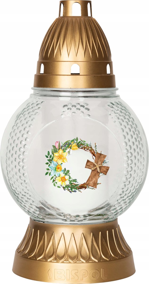 Elegant geglazuurd graflicht 24 cm met brander 30 uur