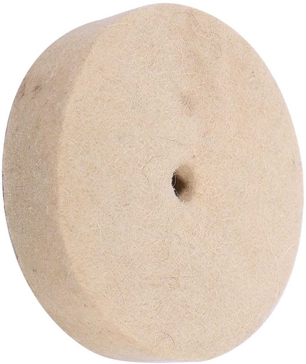 Ronde Polijstschijf van Beige Wol voor Sieradenreparatie en DIY Projecten - 100 x 25 mm, Perfect voor Polijsten en Afwerken