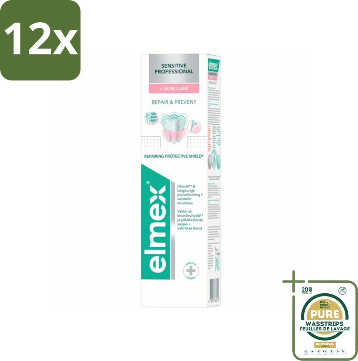 Elmex Tandpasta Sensitive Professional Gum Care 75 ml - Voordeelverpakking - 12 stuks - Gevoeligheid - Tandarts aanbevolen