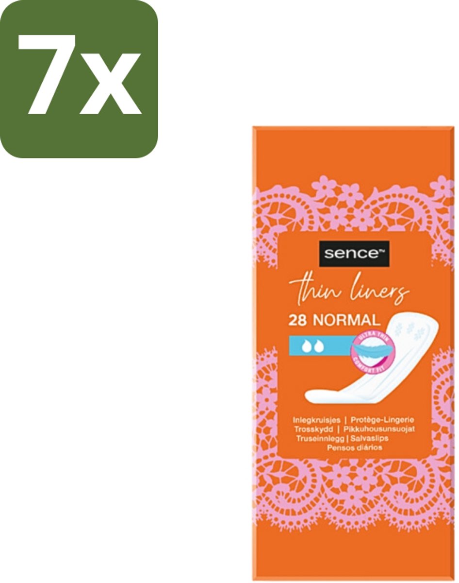 7 x Sence - Normaal - Inlegkruisjes - Dagelijks Comfort - 28 Inlegkruisjes - Inlegkruisjes - Dagelijks Comfort - Afscheiding - Menstruatie - Hygiëne