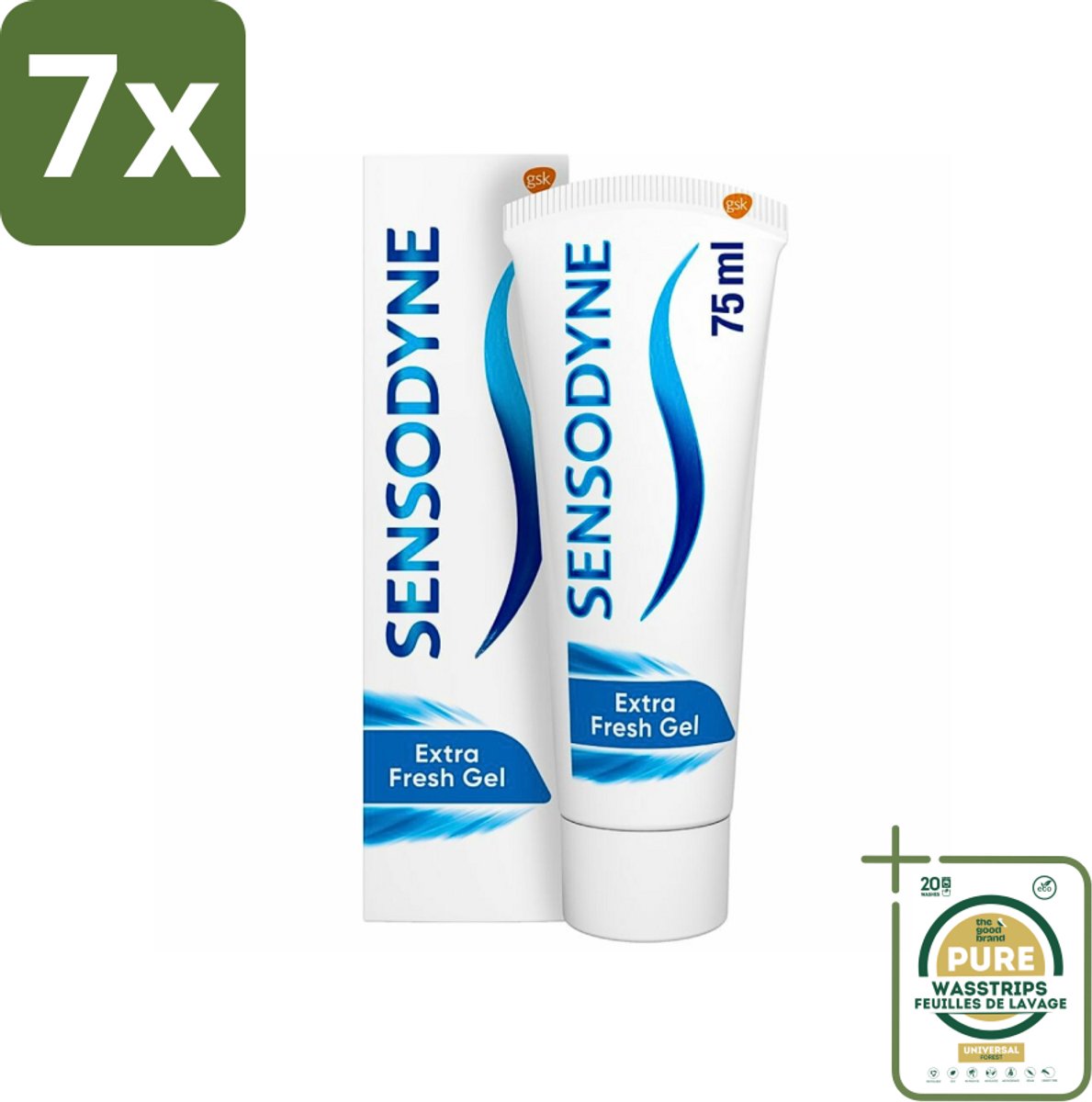 7 x Sensodyne - Tandpasta - Extra Fresh Gel - Voor Gevoelige Tanden - 75 ml - Grootverpakking - Gevoelige Tanden - Tandpasta - Gevoeligheid - Tandpasta Voor Gevoelige Tanden - Frisse Mond