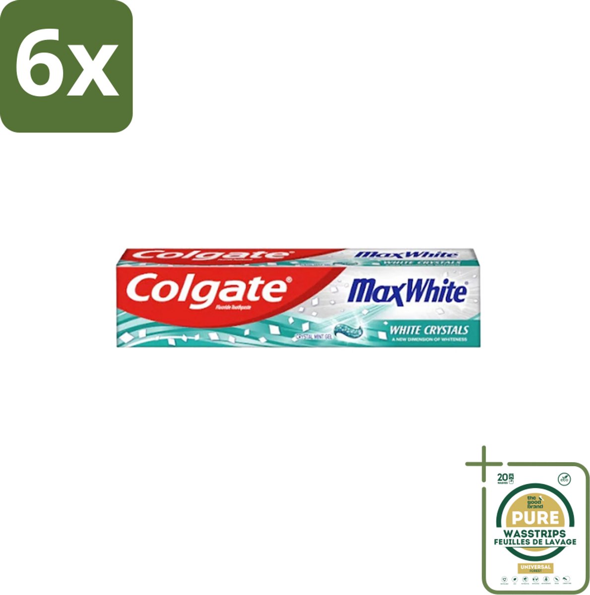 Colgate - Max White - Whitening Crystals - Tandpasta - 100ml - Voordeelverpakking - 6 stuks - Whitening crystals - Tanden reinigen