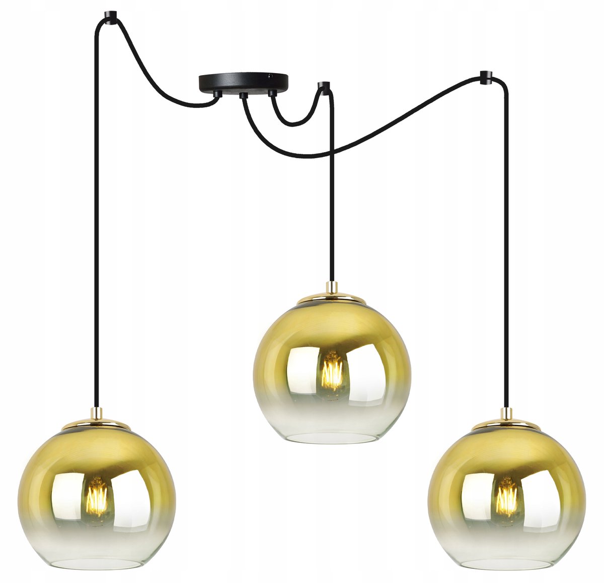 Gouden Hanglamp Spider Bergen 3-lichts E27