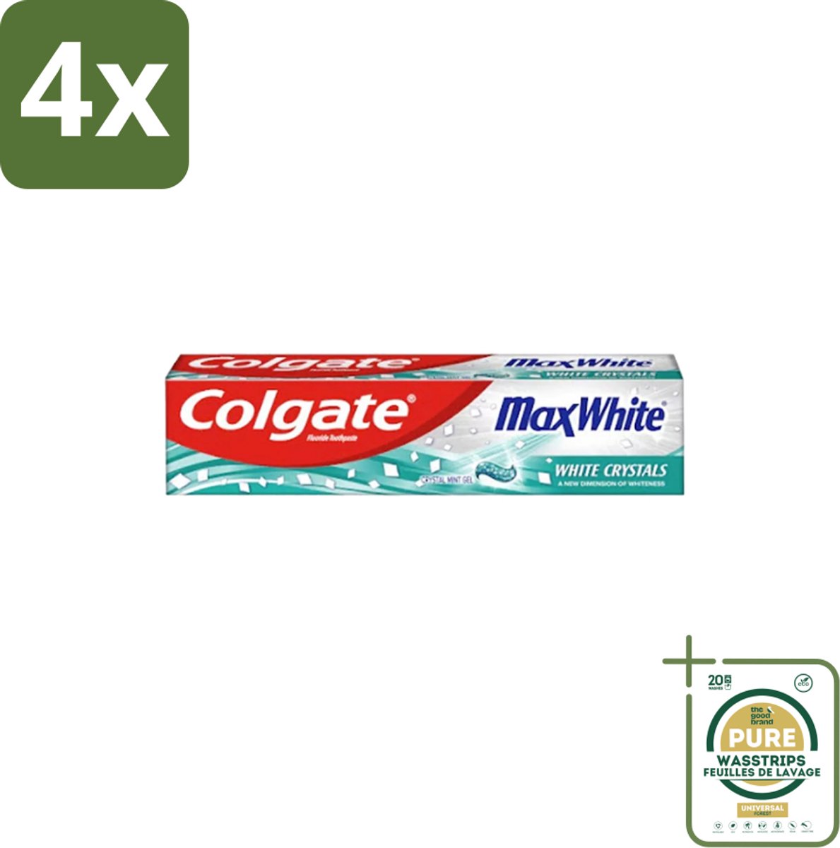 Colgate - Max White - Whitening Crystals - Tandpasta - 100ml - Voordeelverpakking - 4 stuks - Whitening crystals - Tanden reinigen