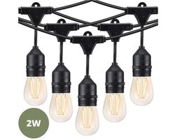 Lichtendirect - Lichtsnoer Voor Buiten - 15 Meter- 15 LED- Extra Stevige Prikkabel - IP65 Waterdicht - Extra Dikke Kabel - Koppelbaar - Prikkabel - Terrasverlichting -