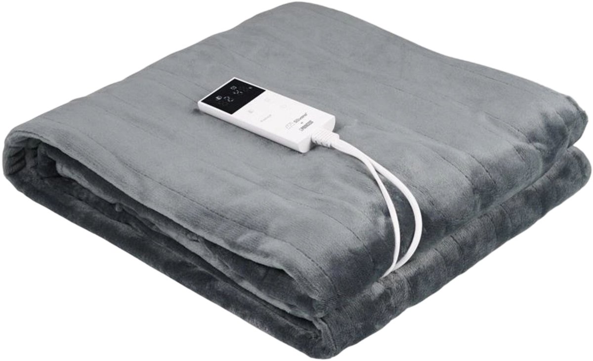 Princess Elektrische Warmtedeken - Eenpersoons - 180x120 cm - Fleece - Grijs