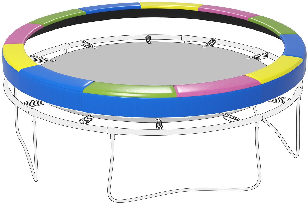 Vervangende randbescherming voor trampolines-waterdicht-scheurvast-Ø366 cm-meerkleurig