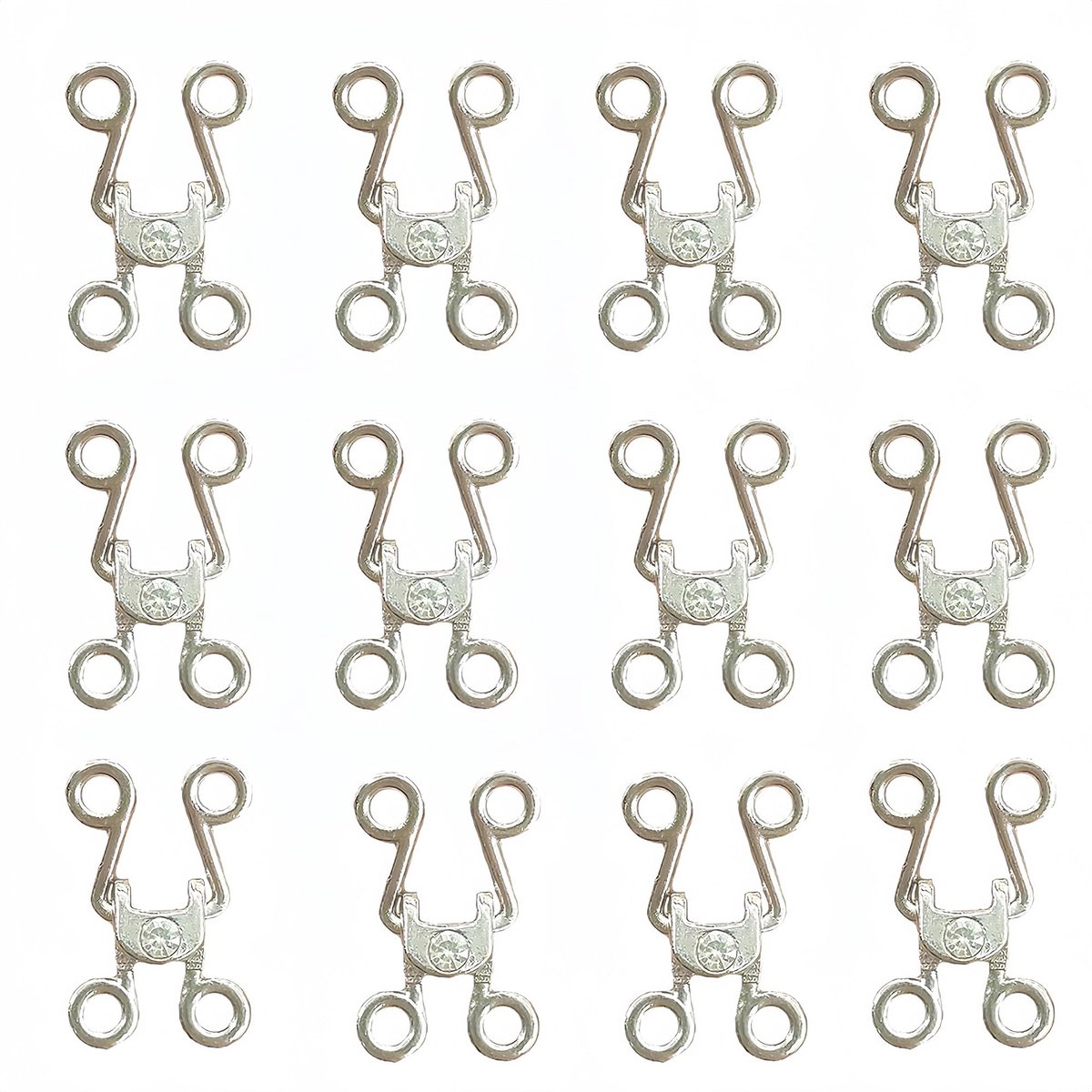 Elzusha - 12 Stuks Haakjes en Oogjes voor Naaiwerk - DIY Kledingaccessoires