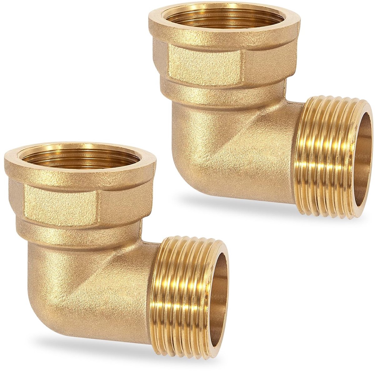 Elzusha - Messing Hoek 90° - 2 Stuks - 1 Inch