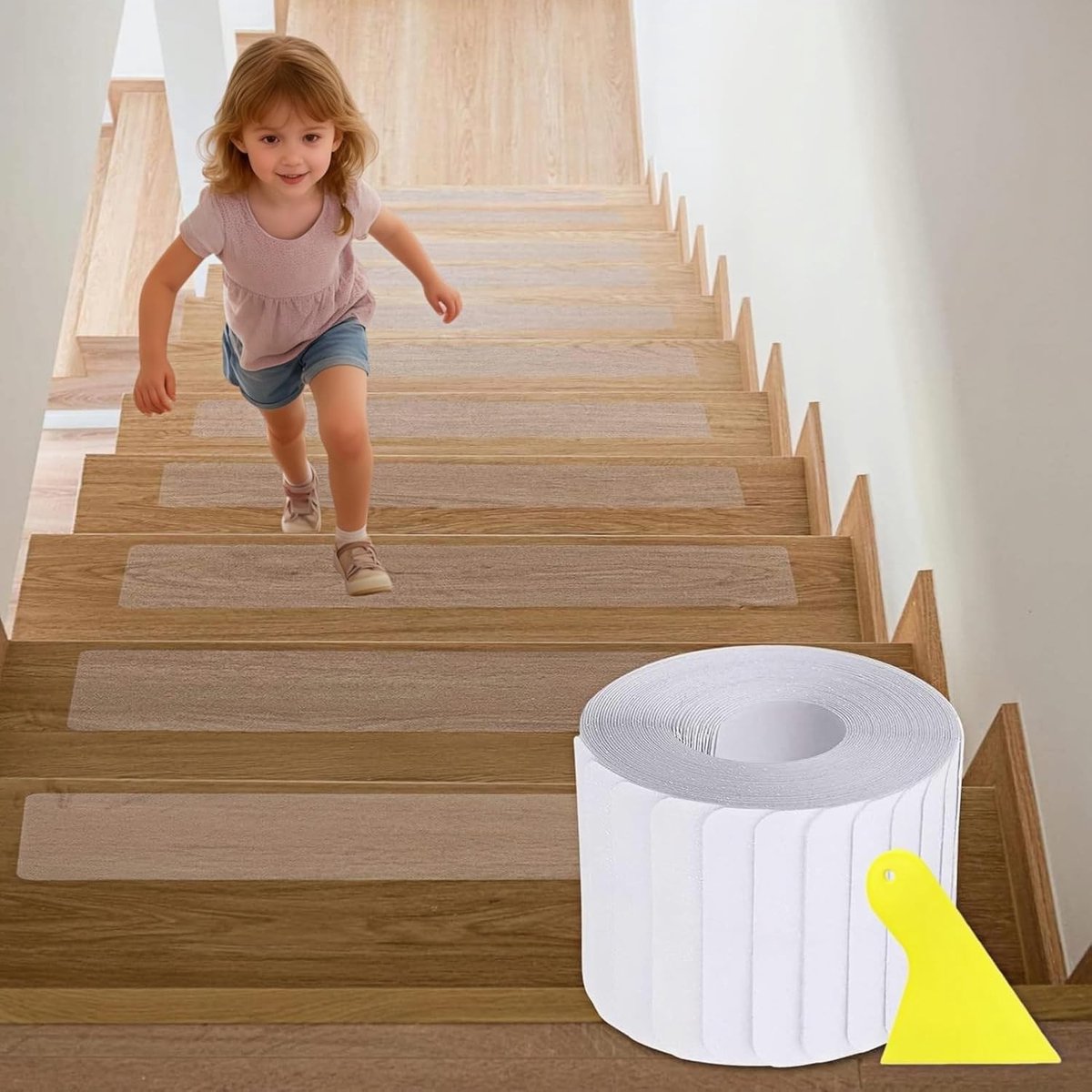 Transparante Trapmatten 15 Stuks - Zelfklevend, Waterdicht en Antislip voor Houten Trappen en Spiraaltrappen, Ideaal voor Veiligheid en Comfort