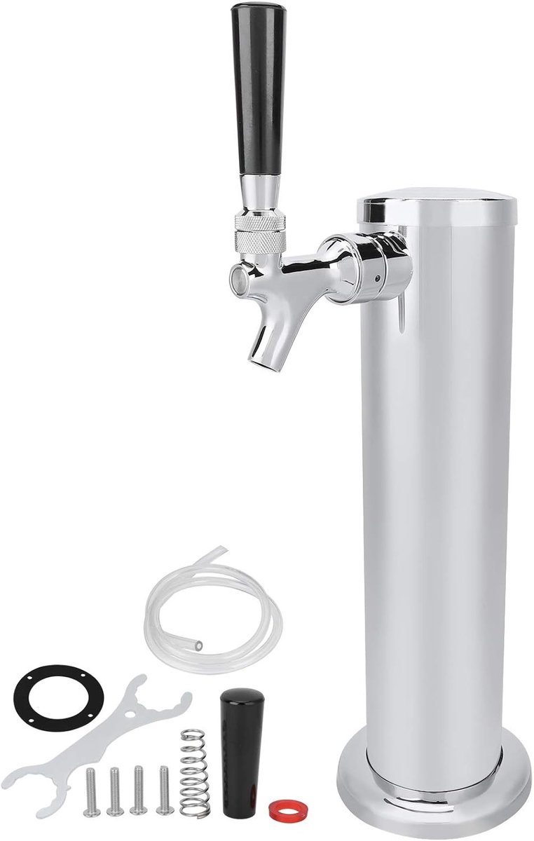 RVS Bierdispenser met Enkele Kraan voor Thuisbrouwerij - Kegerator Toren Kit voor Perfect Biergenot