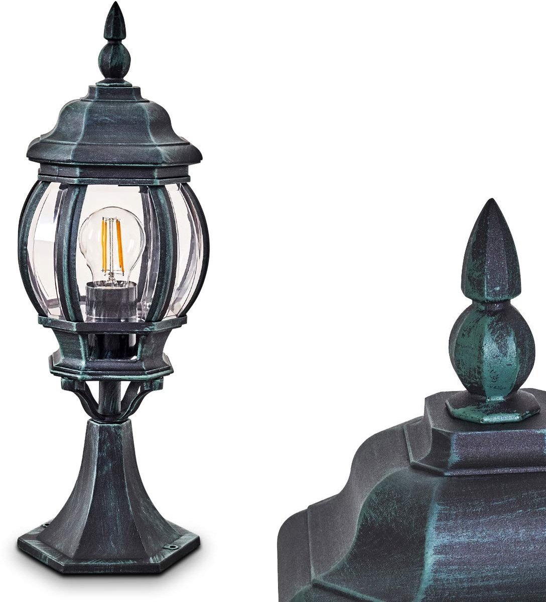 Elzusha - Retro Tuinlamp met Antieke Look en E27 Fitting