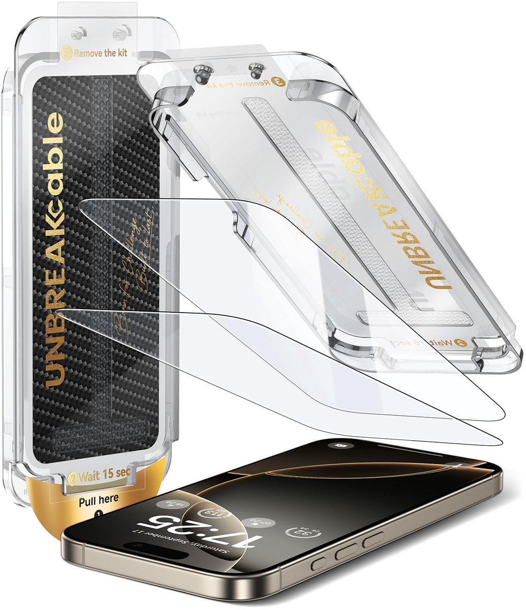 Elzusha - Display Beschermfolie voor iPhone 16 Pro, 2-Pack