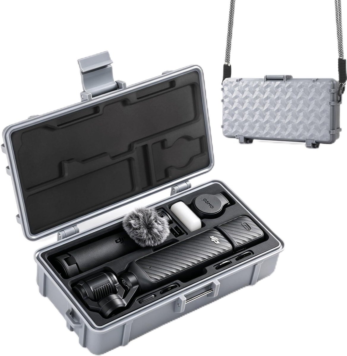 Elzusha - Hard case voor Osmo Pocket 4 - Waterdicht met op maat gemaakte siliconen binnenvoering