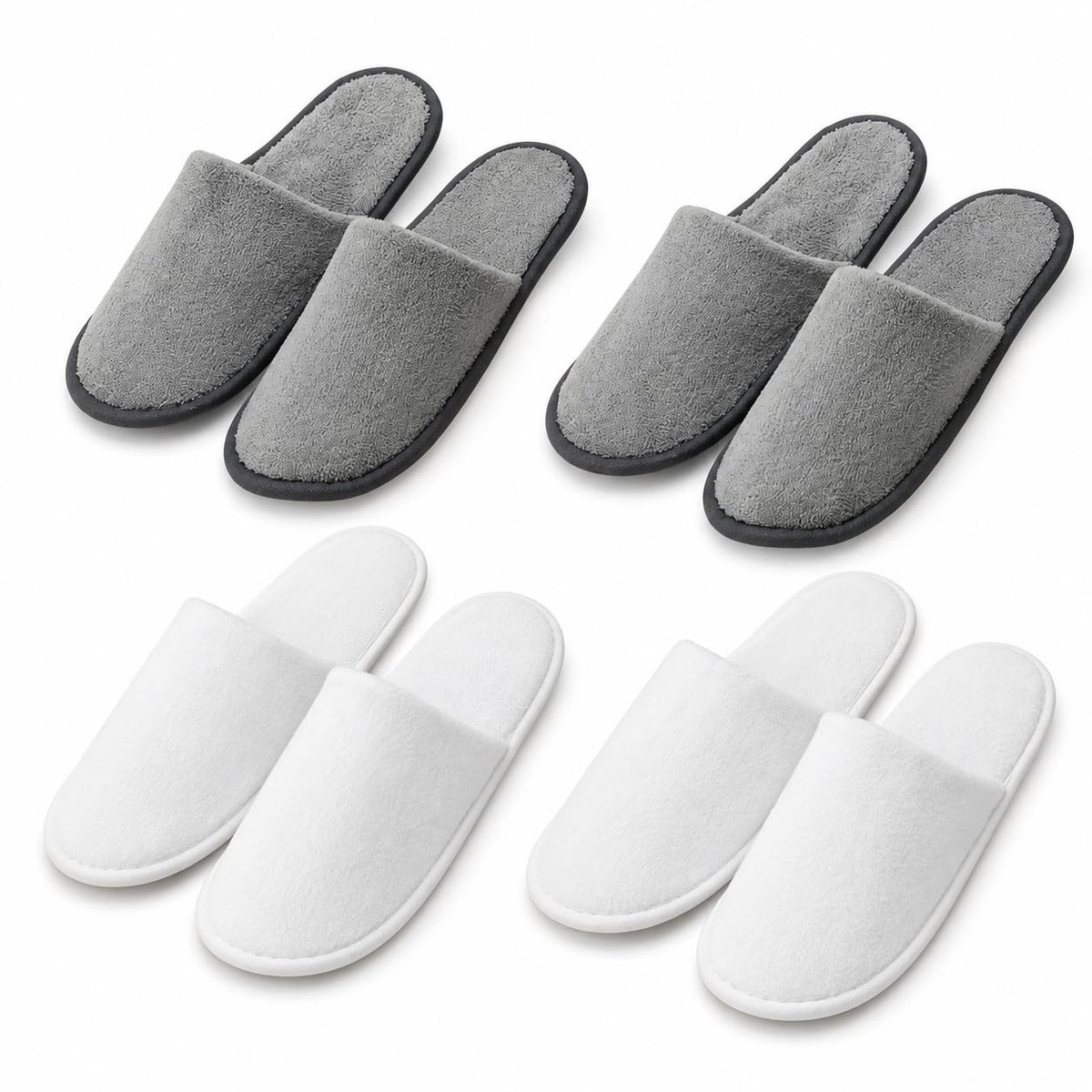 Elzusha - Set van 4 Antislip Gastenpantoffels voor Thuis en Reis