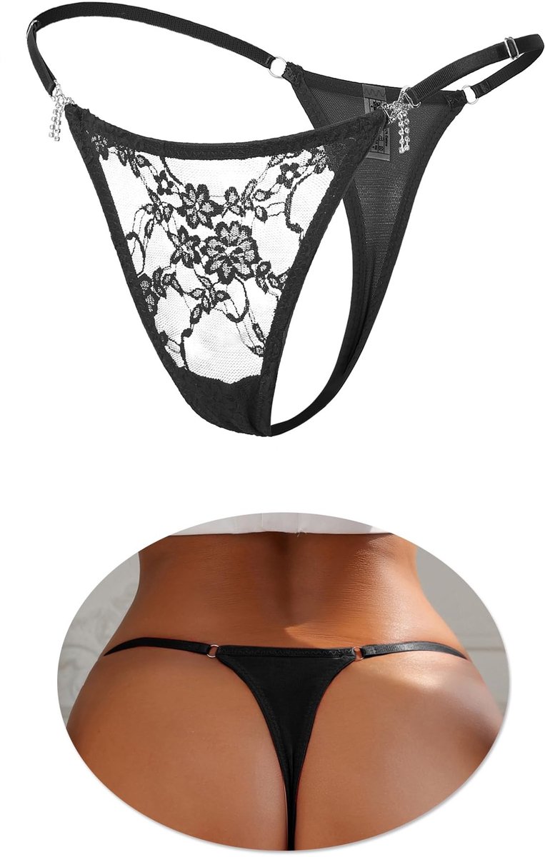 Elzusha - Sexy Thong Vrouwen Lingerie - Adjustable Strap met Kant