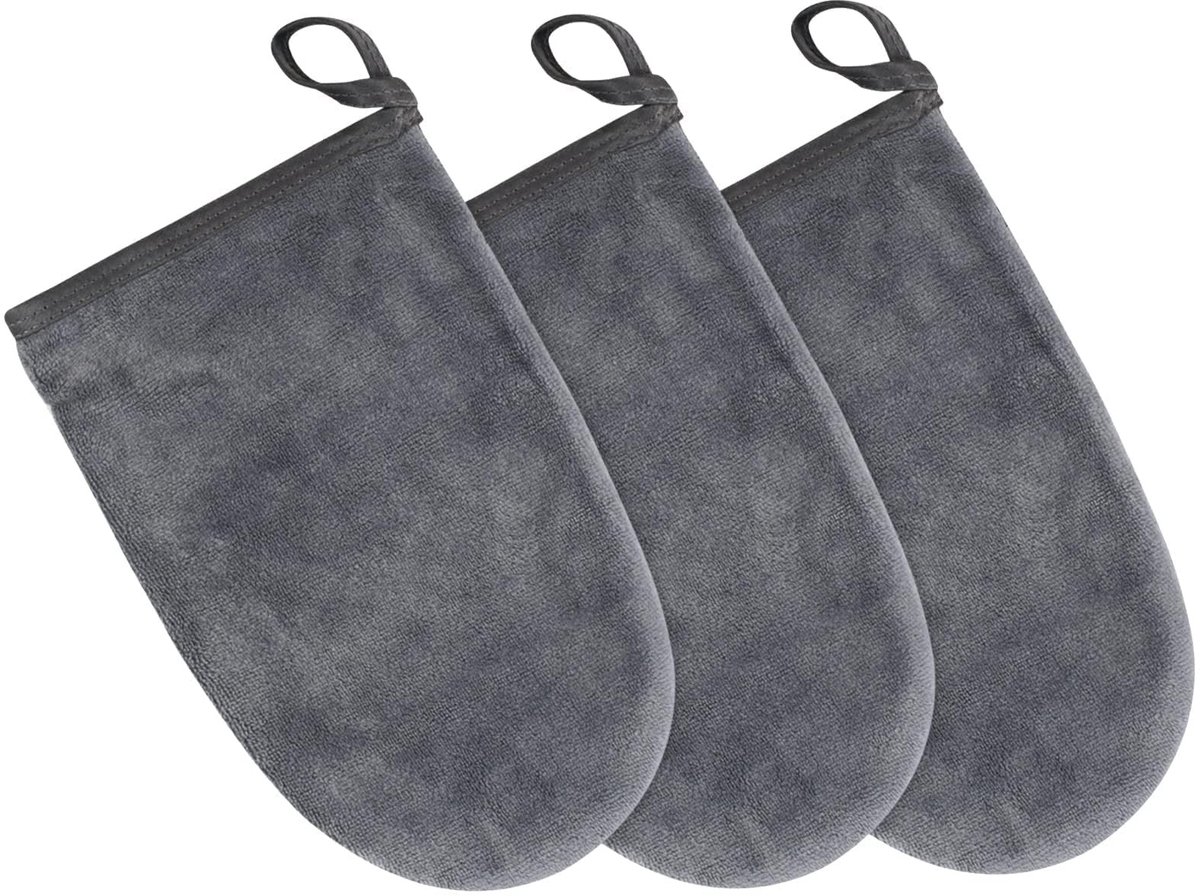 Elzusha - Herbruikbare Microvezel Make-up Verwijderhandschoenen 3-Pack