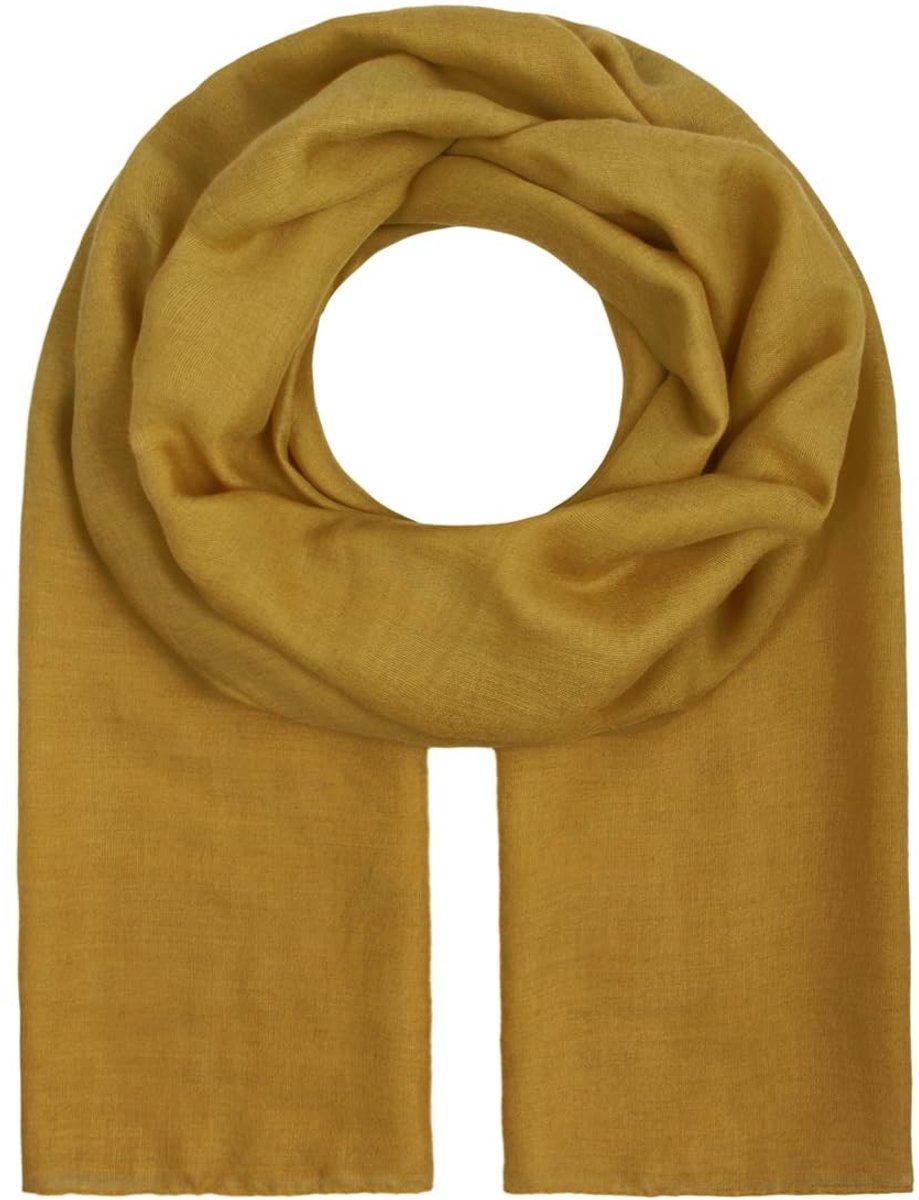 Elzusha - Grote Dameshalsdoek Effen Mosterdgeel XXL